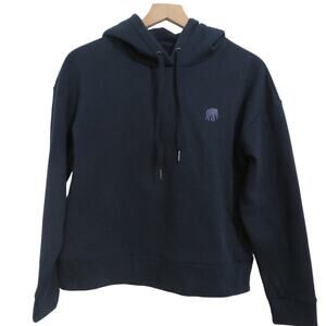 Banana Republic Womens Sz S Navy Blue Pullover Sweatshirt Embroidered Elephant
